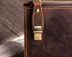 Leather Men Zipper Wristlet Wallet Clutch Long Wallets for Men