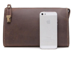 Leather Men Zipper Wristlet Wallet Clutch Long Wallets for Men