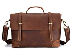 Leather Mens 13inch Laptop Bag Briefcase Work Handbag Business Bag for Men - imessengerbags