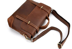 Leather Mens 13inch Laptop Bag Briefcase Work Handbag Business Bag for Men - imessengerbags