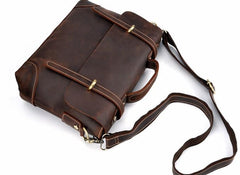 Leather Mens 13inch Laptop Bag Briefcase Work Handbag Business Bag for Men - imessengerbags