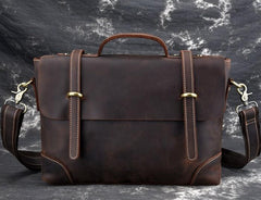 Leather Mens 13inch Laptop Bag Briefcase Work Handbag Business Bag for Men - imessengerbags