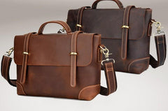 Leather Mens 13inch Laptop Bag Briefcase Work Handbag Business Bag for Men - imessengerbags