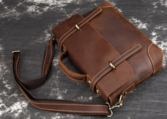 Leather Mens 13inch Laptop Bag Briefcase Work Handbag Business Bag for Men - imessengerbags