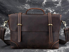 Leather Mens 13inch Laptop Bag Briefcase Work Handbag Business Bag for Men - imessengerbags