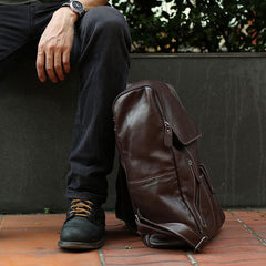 Leather Mens Backpacks Cool Travel Backpacks Laptop Backpack for men - imessengerbags