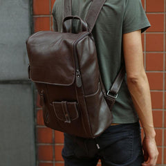 Leather Mens Backpacks Cool Travel Backpacks Laptop Backpack for men - imessengerbags