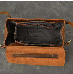 Leather Mens Brown Briefcase 12'' Laptop Briefcase Crossbody Side Bag Shoulder Bag For Men - imessengerbags