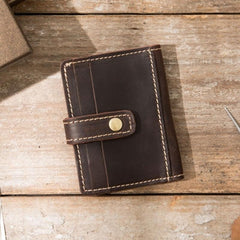 Leather Mens Card Holder Slim Front Pocket Wallets Card Wallet for Men - imessengerbags