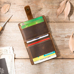 Leather Mens Card Holder Slim Front Pocket Wallets Card Wallet for Men - imessengerbags