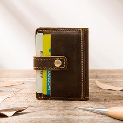Leather Mens Card Holder Slim Front Pocket Wallets Card Wallet for Men - imessengerbags