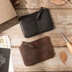 Leather Mens Card Holders Slim Front Pocket Wallet Coin Wallet for Men - imessengerbags