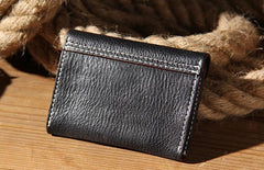 Leather Mens Card Wallet Black Small Card Wallet for Men - imessengerbags