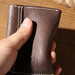 Leather Mens Card Wallet Black Small Card Wallet for Men - imessengerbags