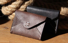 Leather Mens Card Wallet Black Small Card Wallet for Men - imessengerbags