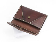 Leather Mens Card Wallet Front Pocket Wallet Envelope Cool Small Change Wallet for Men