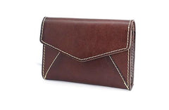 Leather Mens Card Wallet Front Pocket Wallet Envelope Cool Small Change Wallet for Men