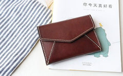 Leather Mens Card Wallet Front Pocket Wallet Envelope Cool Small Change Wallet for Men