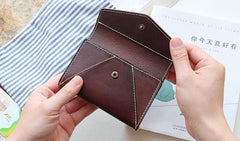 Leather Mens Card Wallet Front Pocket Wallet Envelope Cool Small Change Wallet for Men