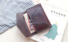 Leather Mens Card Wallet Front Pocket Wallet Envelope Cool Small Change Wallet for Men