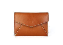 Leather Mens Card Wallet Front Pocket Wallet Envelope Cool Small Change Wallet for Men