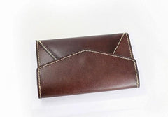 Leather Mens Card Wallet Front Pocket Wallet Envelope Cool Small Change Wallet for Men