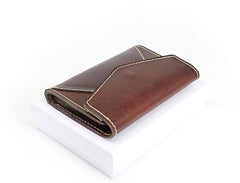 Leather Mens Card Wallet Front Pocket Wallet Envelope Cool Small Change Wallet for Men