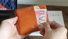 Leather Mens Card Wallet Slim Front Pocket Wallet Small Change Wallets for Men - imessengerbags