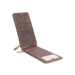 Leather Mens Clutch Vintage Coffee Brown Multi Card Phone Wallet for Men