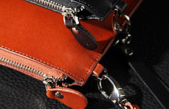 Leather Mens Clutch Wristlet Bag Black Zipper Clutch Wallet for Men