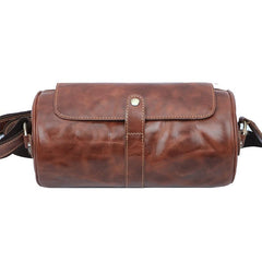 Leather Mens Cool Barrel Sling Bag Crossbody Bag for men