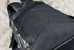Mens Leather Cool Black Backpack for School Travel Bag Hiking Bag For Men - imessengerbags