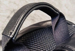 Mens Leather Cool Black Backpack for School Travel Bag Hiking Bag For Men - imessengerbags