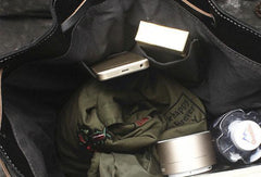 Cool Mens Leather Black Backpack for School Backpack Travel Backpack Hiking Backpack For Men