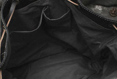 Cool Mens Leather Black Backpack for School Backpack Travel Backpack Hiking Backpack For Men