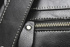 Cool Mens Leather Black Backpack for School Backpack Travel Backpack Hiking Backpack For Men