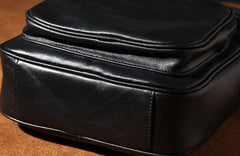 Leather Mens Cool Black Messenger Bag Shoulder Bag Crossbody Bag for Men - imessengerbags