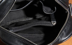 Leather Mens Cool Black Messenger Bag Shoulder Bag Crossbody Bag for Men - imessengerbags