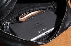 Leather Mens Cool Black Messenger Bag Shoulder Bag Crossbody Bag for Men - imessengerbags