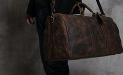 Leather Mens Cool Large Weekender Bag Travel Bag for Men