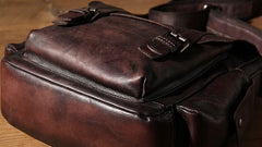 Leather Mens Cool Messenger Bag Shoulder Bag Vintage Crossbody Bag for Men - imessengerbags