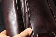 Leather Mens Cool Messenger Bag Shoulder Bag Vintage Crossbody Bag for Men