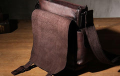 Leather Mens Cool Messenger Bag Shoulder Bag Vintage Crossbody Bag for Men - imessengerbags