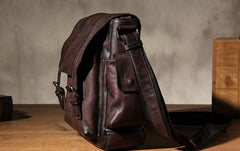 Leather Mens Cool Messenger Bag Shoulder Bag Vintage Crossbody Bag for Men - imessengerbags