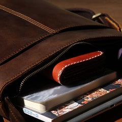 Leather Mens Cool Shoulder Bag Vintage Purse Messenger Bag Crossbody Bag for Men - imessengerbags