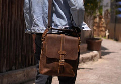 Leather Mens Cool Shoulder Bag Vintage Purse Messenger Bag Crossbody Bag for Men - imessengerbags