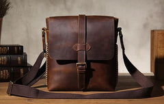 Leather Mens Cool Shoulder Bag Vintage Purse Messenger Bag Crossbody Bag for Men - imessengerbags