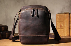 Leather Mens Cool Shoulder Bag Vintage Purse Messenger Bag Crossbody Bag for Men