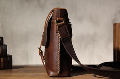 Leather Mens Cool Shoulder Bag Vintage Purse Messenger Bag Crossbody Bag for Men - imessengerbags