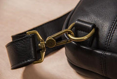 Leather Mens Cool Sling Bag Black Coffee Crossbody Bag Chest Bag for men